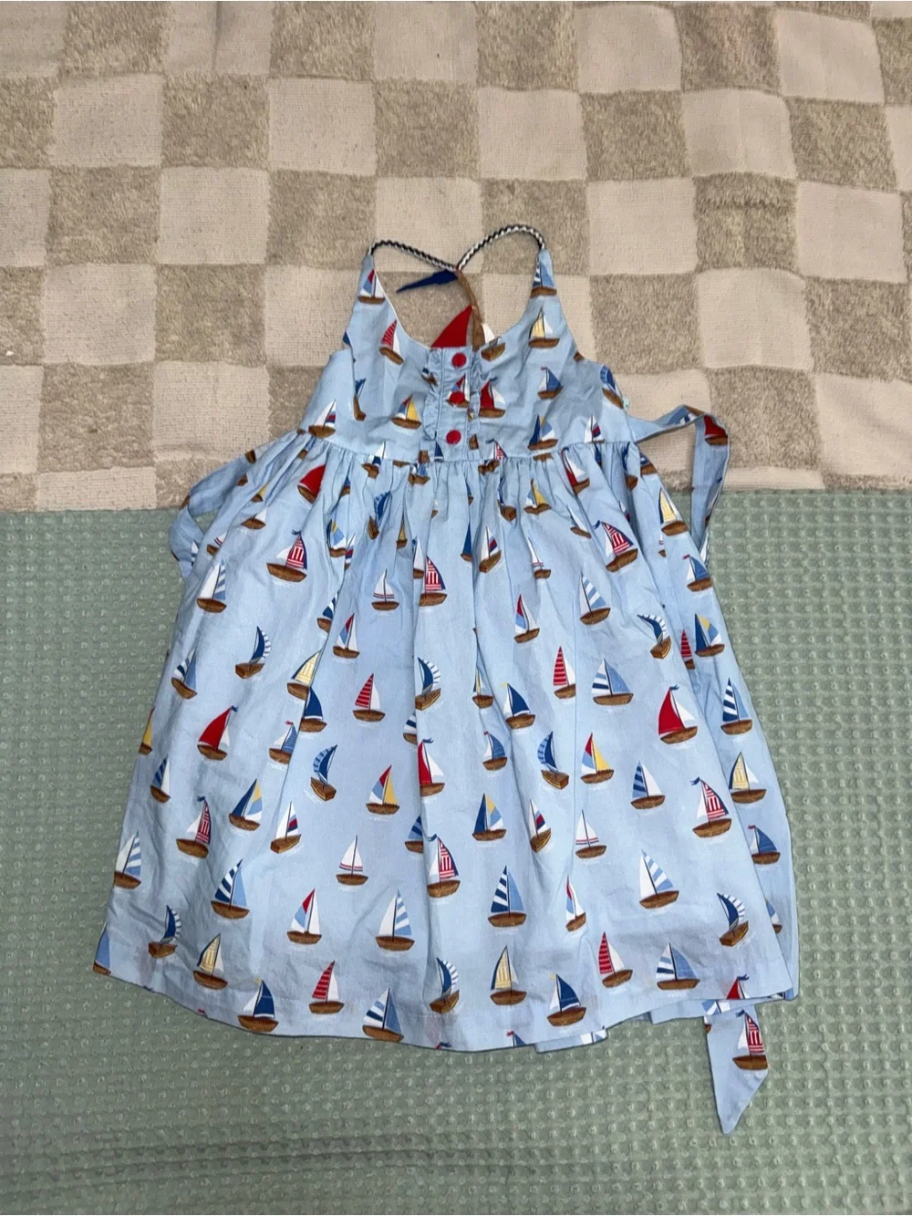 NWT Cotton Kids blue sailboat dress featuring a charming sailboat racerback 3T